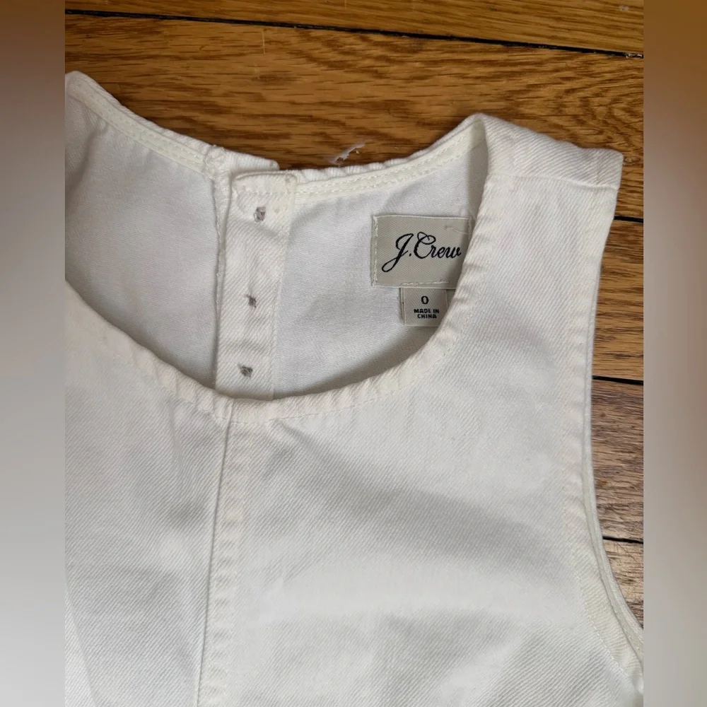 J Crew White Sleeveless Midi Shift Dress - Size 0